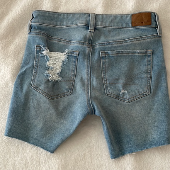AE MIDI Ripped Light Wash Blue Denim Dream Shorts - Picture 2 of 10